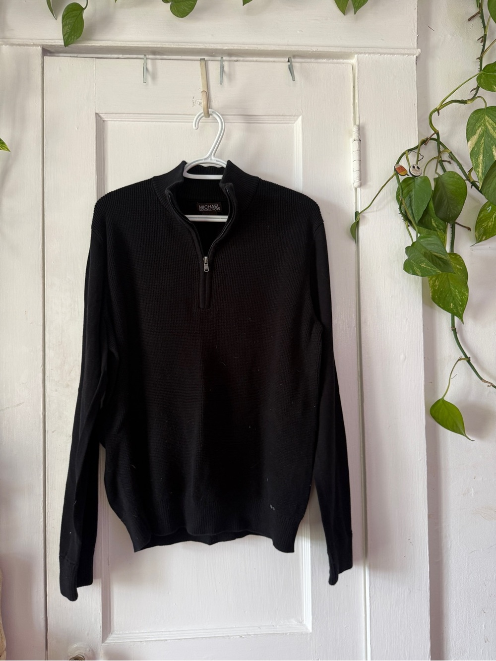 Michael Kors Men’s Black Quarter-Zip Sweater